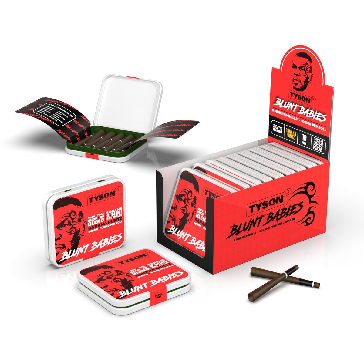 Mike Tyson 2.0 - THC-P 8pk BLUNT BABIES THCA BLEND