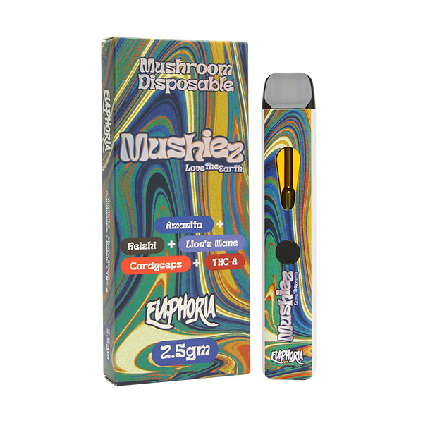 MUSHIEZ 2.5G MUSHROOM DISPOSABLE DEVICE - 5CT DISPLAY