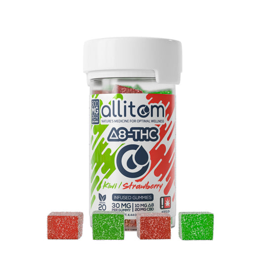 Allitom - Delta-8 THC Vegan Kiwi & Strawberry Gummies 1CT Display