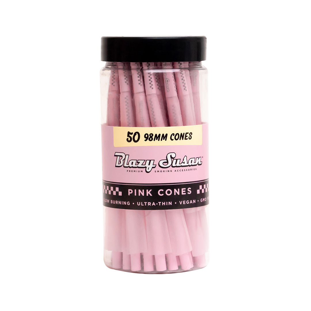 Blazy Susan - 98mm 50ct Jars Pink Cones