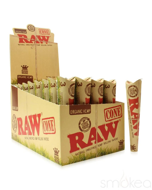 Raw - Organic King Size 3 Pack Cones -32CT Display