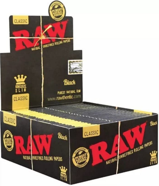 Raw - Black King Size Slim Papers -50CT Display