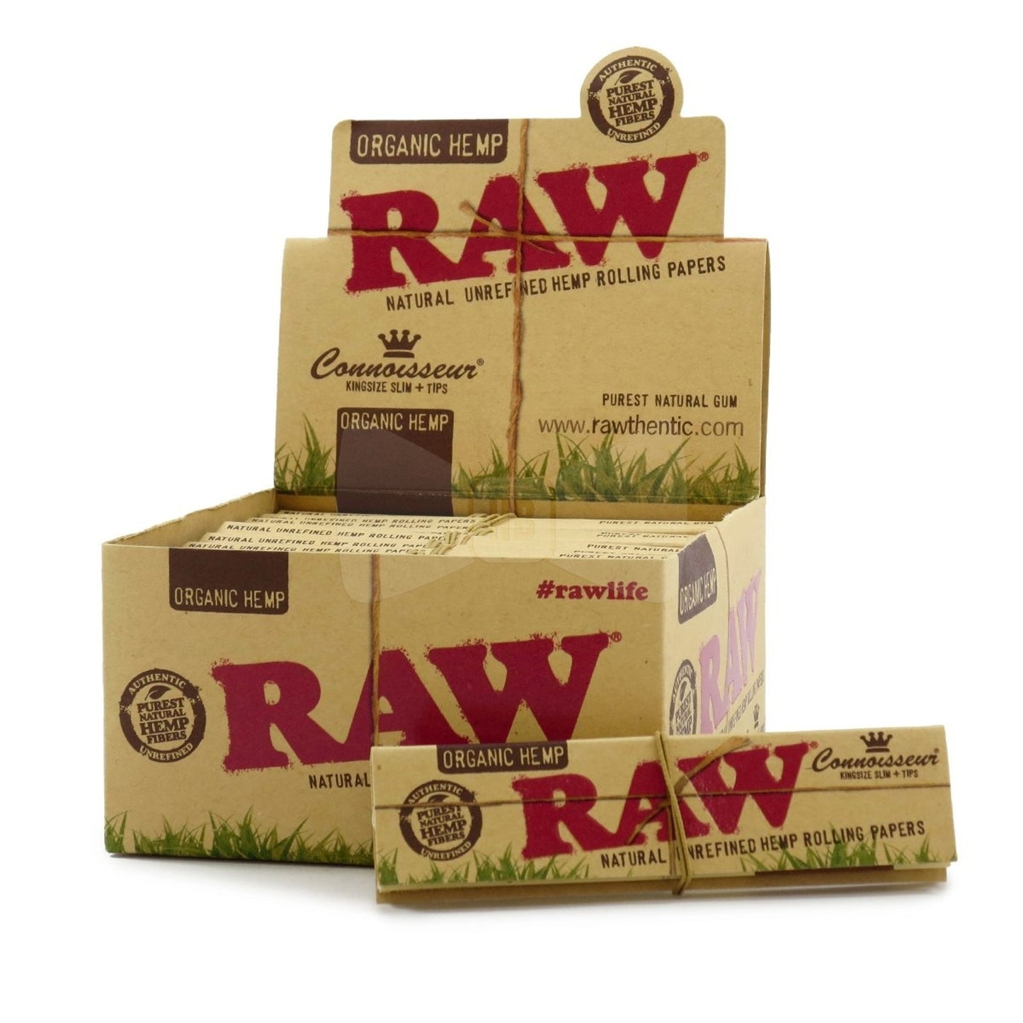 Raw - King Size Slim Organic Connoisseur Paper -24CT Display