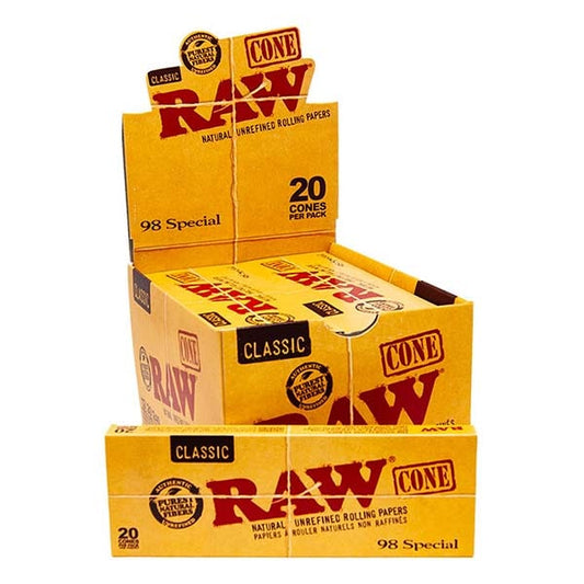 Raw - 98 Special Cones -12CT Display