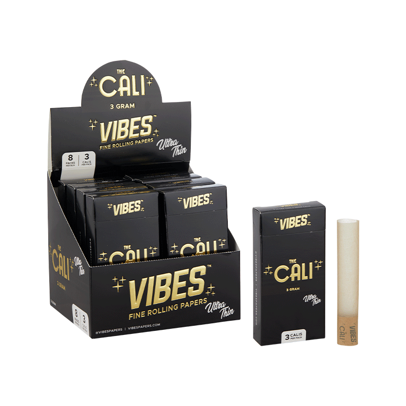 Vibes - Ultra Thin Cali 3 Gram Cones -8CT Display
