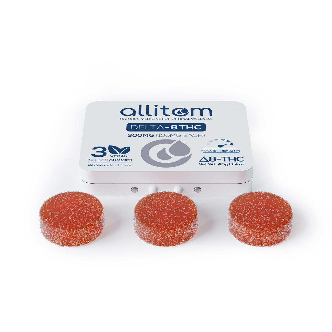 Allitom - Delta-8 THC Vegan Gummy 3 Pack Tin