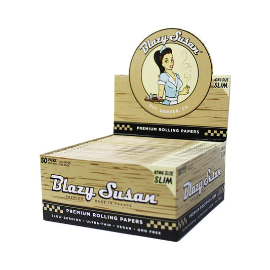 Blazy Suzan - King Size Slim Unbleached Paper - 50ct Display