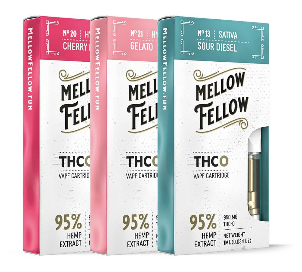 MELLOW FELLOW THC-O VAPE CARTRIDGE 950MG - DISPLAY OF 6CT