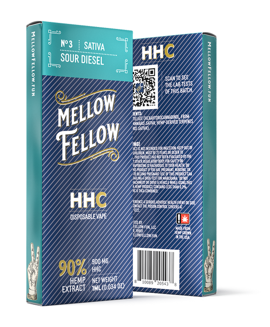 MELLOW FELLOW HHC DISPOSABLE DEVICE 900MG - DISPLAY OF 6CT